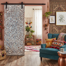  Vintage Hand Carved Barn Door Hand Carved Blue Lotus Carved Wall Panel Decor