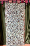 Vintage Hand Carved Barn Door Hand Carved Blue Lotus Carved Wall Panel Decor