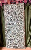 Vintage Hand Carved Barn Door Hand Carved Blue Lotus Carved Wall Panel Decor