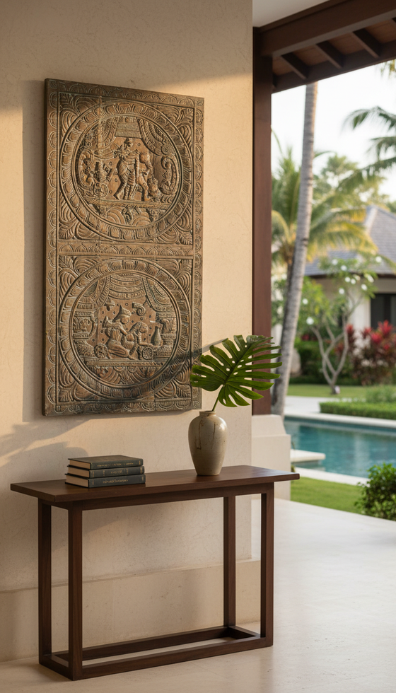 Handcarved Kamasutra Wall Decor Panel Artistic Wood Carved Wall Art