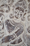 Vintage Carved Wall Art Limewash Dancing Krishna Wall Decor 83x36