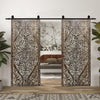 Lotus Pond Carved Sliding Door Vintage Bedroom Barn Door 