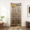 Vintage Statement Door Double Door Brown Chakra Carved Barn Door