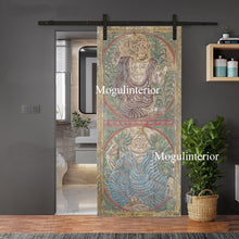  Vintage Buddha Carved Wall Decor Colorful Buddha Barn Door Wall Art 83X36