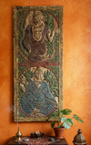 Vintage Buddha Carved Wall Decor Sculpture Colorful Accent Wall Art Panel 