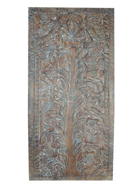 Vintage Carved Sliding Barn Door, Nature, Tree Of Life, Accent Wall Art, Custom,