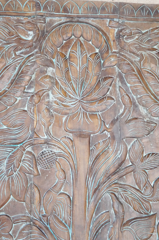 Vintage Carved Sliding Barn Door, Nature, Tree Of Life, Accent Wall Art, Custom, 83X36