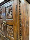Rustic Vintage Armoire, Indian Carved Cabinet, Reclaimed Farmhouse Cabinet 66x40