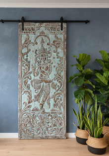  Vintage Krishna Carved Wall Art Reclaimed Wood Temple Decor Panel