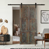 Vintage Carved Door Carved Rustic Sliding Barn Door 96x48
