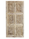 Vintage Carved Barn Door Farmhouse Whitewash Entry Doors 96x48