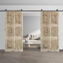  Vintage Carved Barn Door Whitewash Farmhouse Doors 96x48