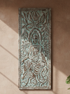 Vintage Buddha Wall Panel Wooden Hand Carved Wall Decor Barn Door