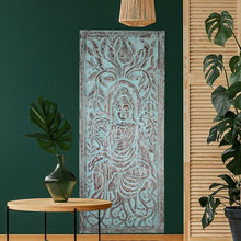  Vintage Door Panel Calm Buddha Carved Wood Wall Decor Sliding Barn Door 83x36