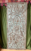 Vintage Buddha Wall Panel Wooden Hand Carved Wall Decor Barn Door