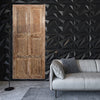 Vintage Modern Carved Door Reclaimed Wood Barn Door 80x36