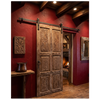 Rustic Carved Wood Door with  Hinged or Sliding Barn Door