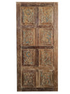 Vintage Floral Carved Door Reclaimed Wood Rustic Modern Barn Door