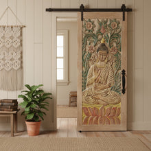  Vintage Carved Barn Door Wall Art Blessing Buddha Decorative Wall Panel