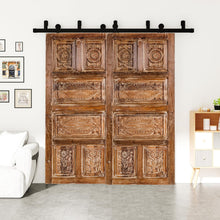  Mahal Carved Doors Sliding Barn Door Vintage Wood Double door, 80x36