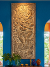 Vintage Carved Wall Art Panel Dancing Ganesha Wall Sculpture Wall Decor 