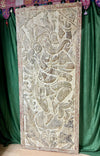 Hand-Carved Vintage Sliding Barn Door India Art Dancing Ganesha 83x36