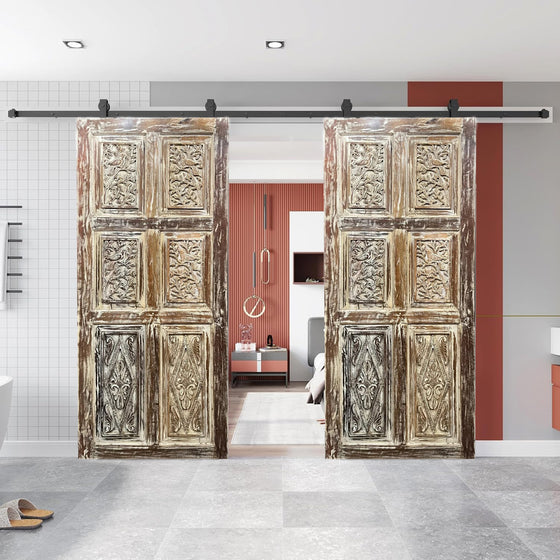 Artistic Carved Doors Vintage Barn Door Floral Wooden Rustic Door 
