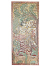 Fluting Krishna Sculpture, Vintage Krishna Carved Barn Door, 83