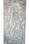 Vintage India Carved Wood Door Krishna Dancing Accent Wall Decor 83X36