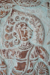 Vintage India Carved Wood Door Krishna Dancing Accent Wall Decor 83X36
