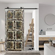  Artisans Carved Vintage Door Colorful Floral Statement Barn Door 
