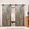 Floral Carved Double Doors Boho Library Studio Barndoors