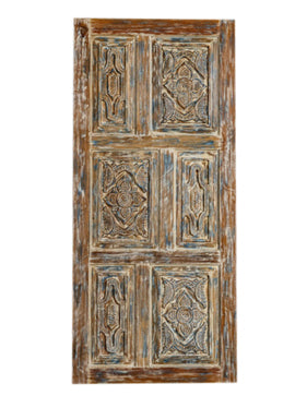 Floral Carved Double Doors Boho Library Studio Barndoors 80x36