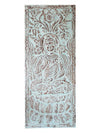 Blue Carved Wall Decor Wooden Vitarka Buddha Sliding Barn Door 83x36