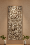 Buddha Carved Wall Art Rustic White Barn Door ResortDecor Wall Hanging 