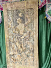 Vintage Carved Shiva Riding Nandi Accent Wall Decor Sliding Barn Door 84x41