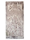 Vintage White Ganesha Tree of Life Carved Door Wall Art Décor 84x41