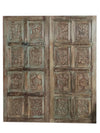 Navsari Carved Barn Door, Soft Green Boho Sliding Door, 80