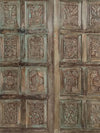Navsari Carved Barn Door, Green, Custom, Sliding Barn Door, 80