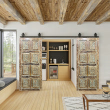  Colorful Carved Wood Door Floral Barn Doors 80x36