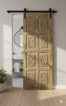  Vintage Carved Barn Door Floral Farmhouse Statement Interior Doors