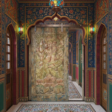  Vintage Ganesha Carved Barn Door Panel Reclaimed Wood Hindu Wall Art 