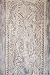 Tree of Life Carved Door, Art, Vintage Whitewash Sliding Barn Door 84X41