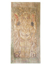 Vintage Wall Panel Door Ganesha Carved Wood Barn Door Accent Wall Decor 84