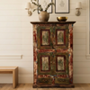 Distressed Multicolour Wood Cabinet