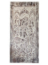 Vintage Whitewash Ganesha Wall Sculpture, Custom Door 84x42