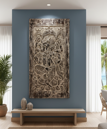  Artisans Carved Vintage Ganesha Wall Art Temple Decor Wall Panel