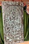 Vintage Carved Wall Art Ganesha On Lotus Boho Temple Decor Wall Panel 