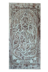 Vintage Carved Wall Art Blue Ganesha Accent Wall Decor Panel 84x41