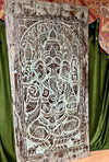 Vintage Carved Wall Art Ganesha On Lotus Boho Temple Decor Wall Panel 